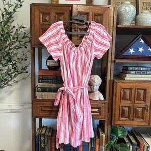 Michael Kors Red and White Striped Dress